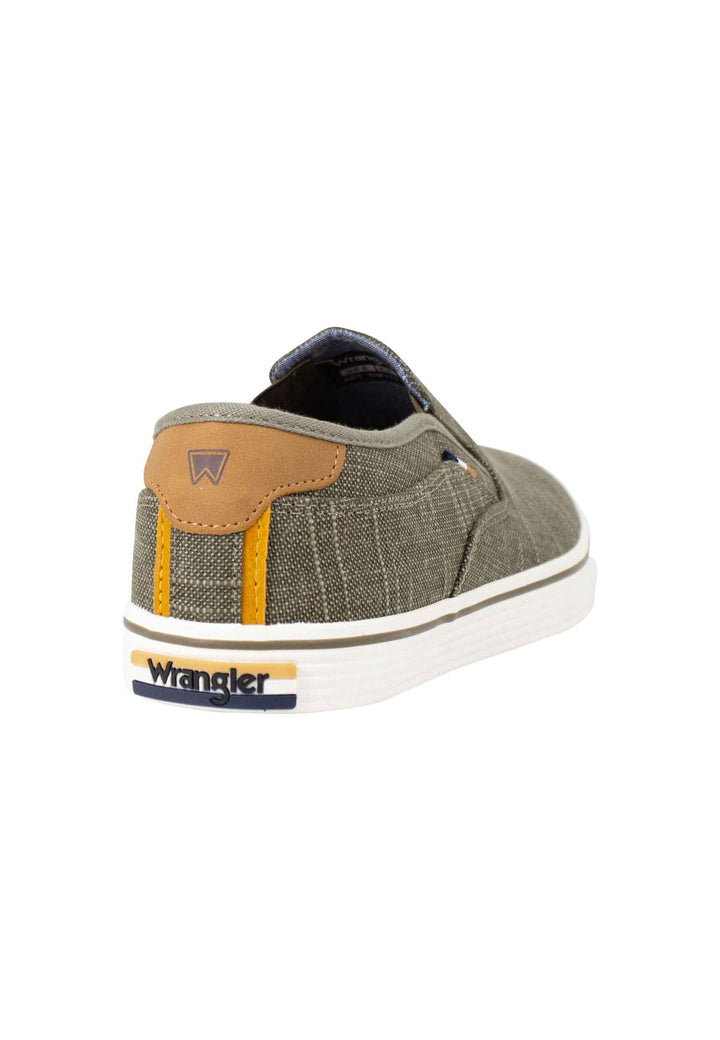 Mocassini uomo Calypso Slip On in tessuto verde con suola in gomma WM31031A 020 Wrangler 