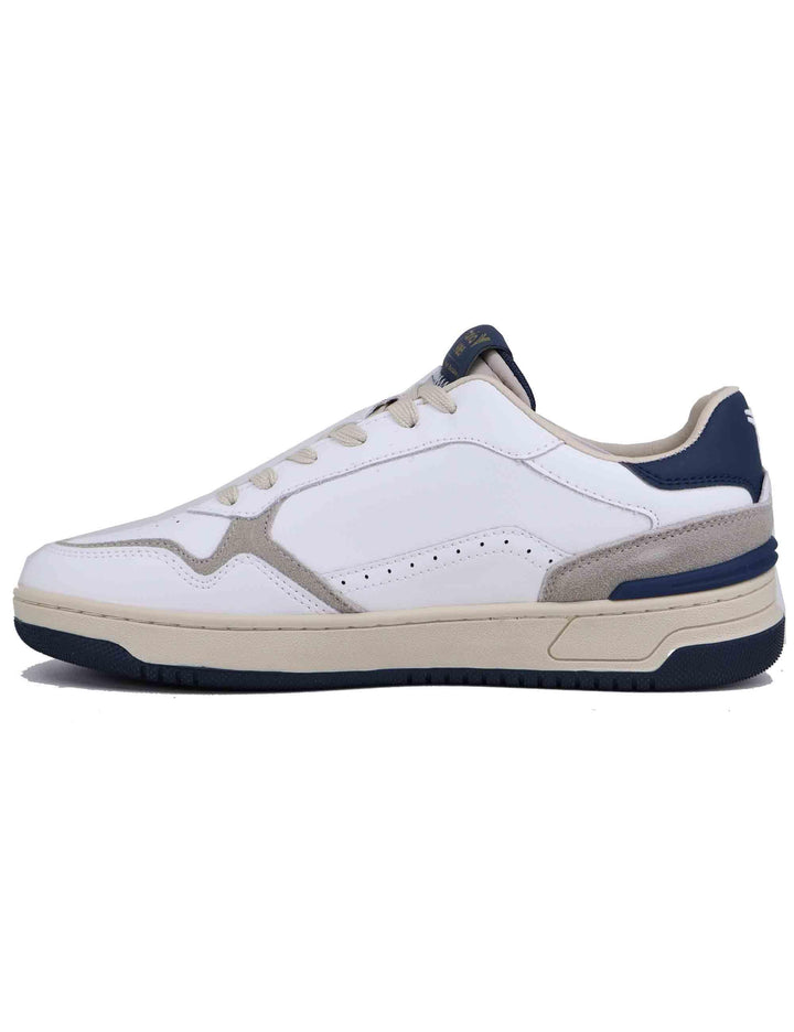Sneakers uomo in pelle bianca con riporti blu 8800119 Marino Victoria 
