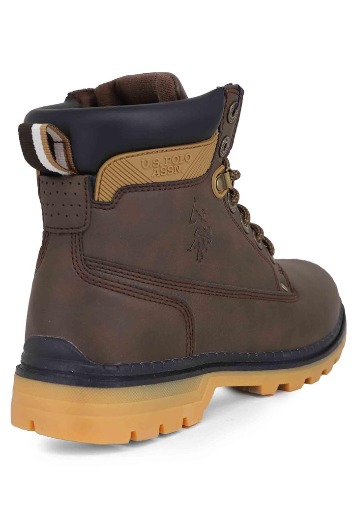 Stivaletti anfibi uomo in eco pelle testa di moro con suola carrarmato ZIGGY002A DBR001 U.S. Polo Assn. 