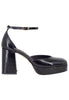 Escarpins Talli Dun femme en vernis noir avec talon haut et plateforme, modèle Donna BF2001X 001.