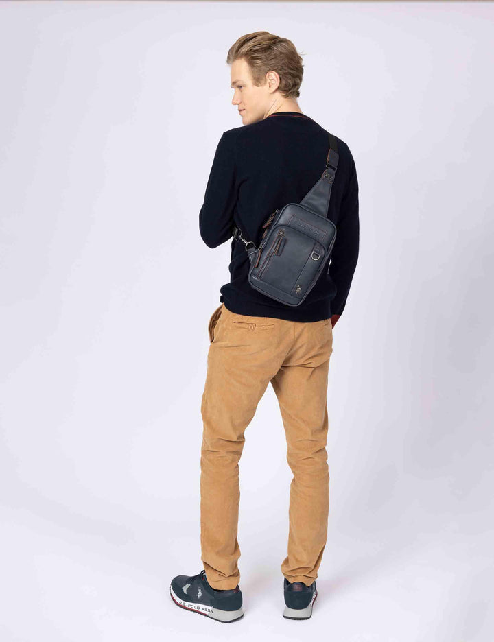 Borselli Cambridge Slim Backpack uomo in eco pelle nera BIUCB5741MV P000 U.S. Polo Assn. 