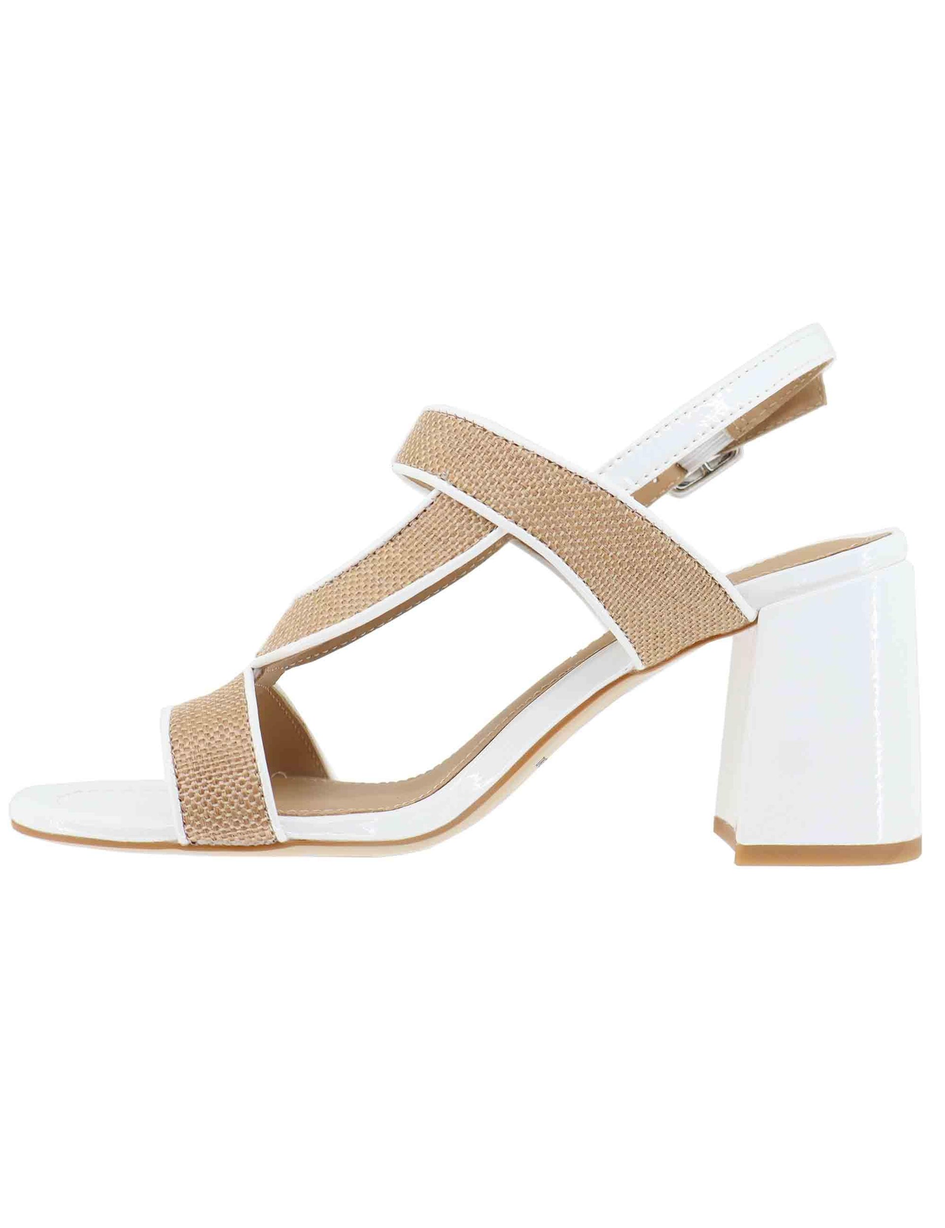 Sandali donna slingback in pelle bianca tacco alto BL3301X 100 Bruno Premi 