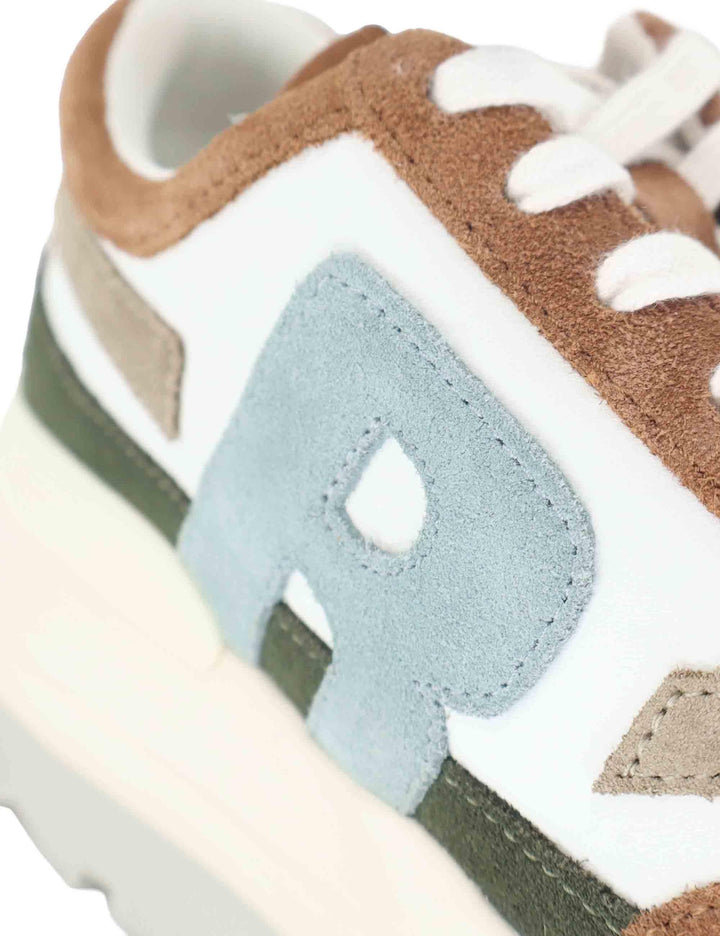 Sneakers donna in pelle bianca con zeppa alta in gomma 0304-84568 329BB Ruco Line 