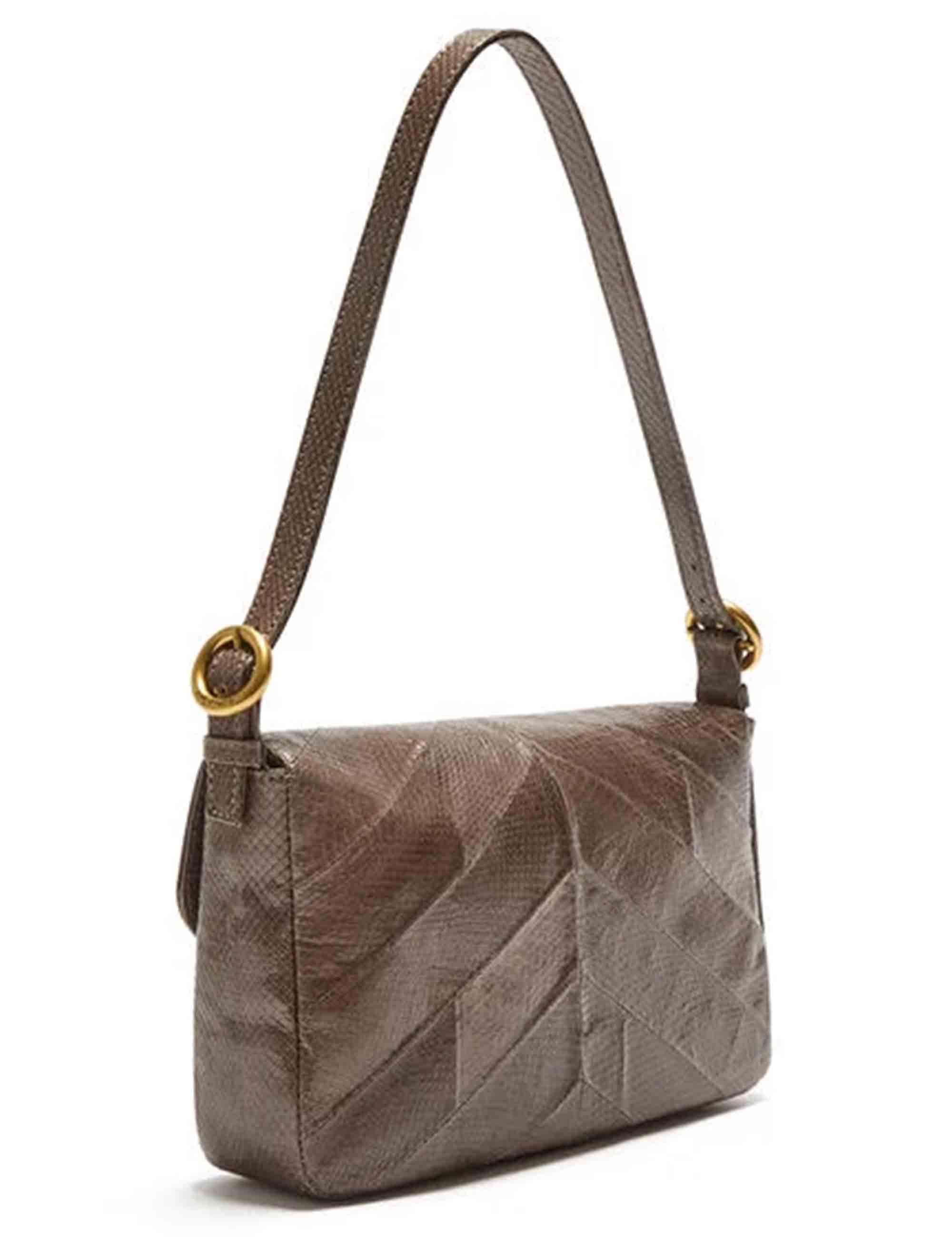 Baguette Exotic Stripes in pelle taupe Donna BT001301556 12003
