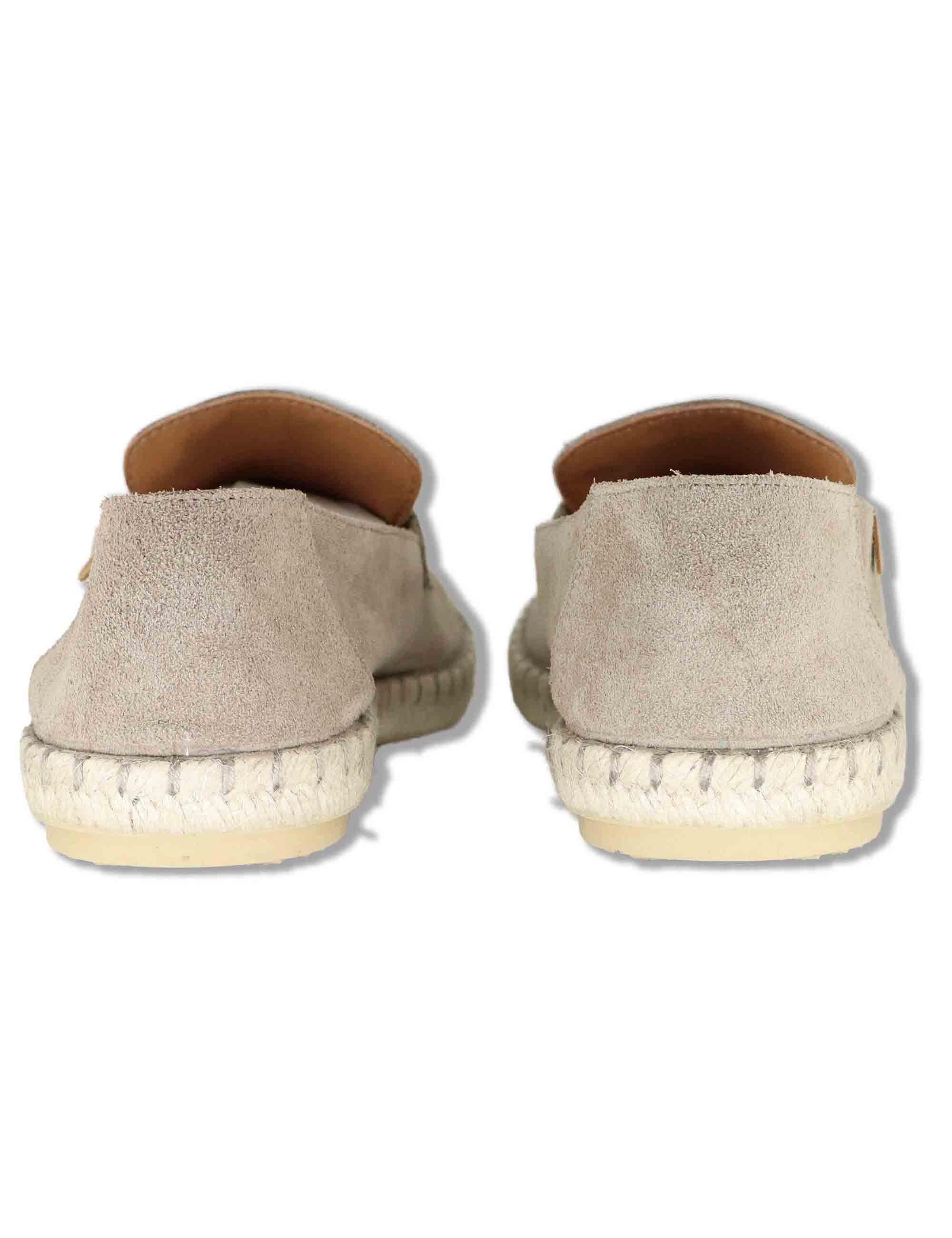 Mocassini espadrillas uomo in camoscio taupe con suola in corda TRACK 028 Verbenas 