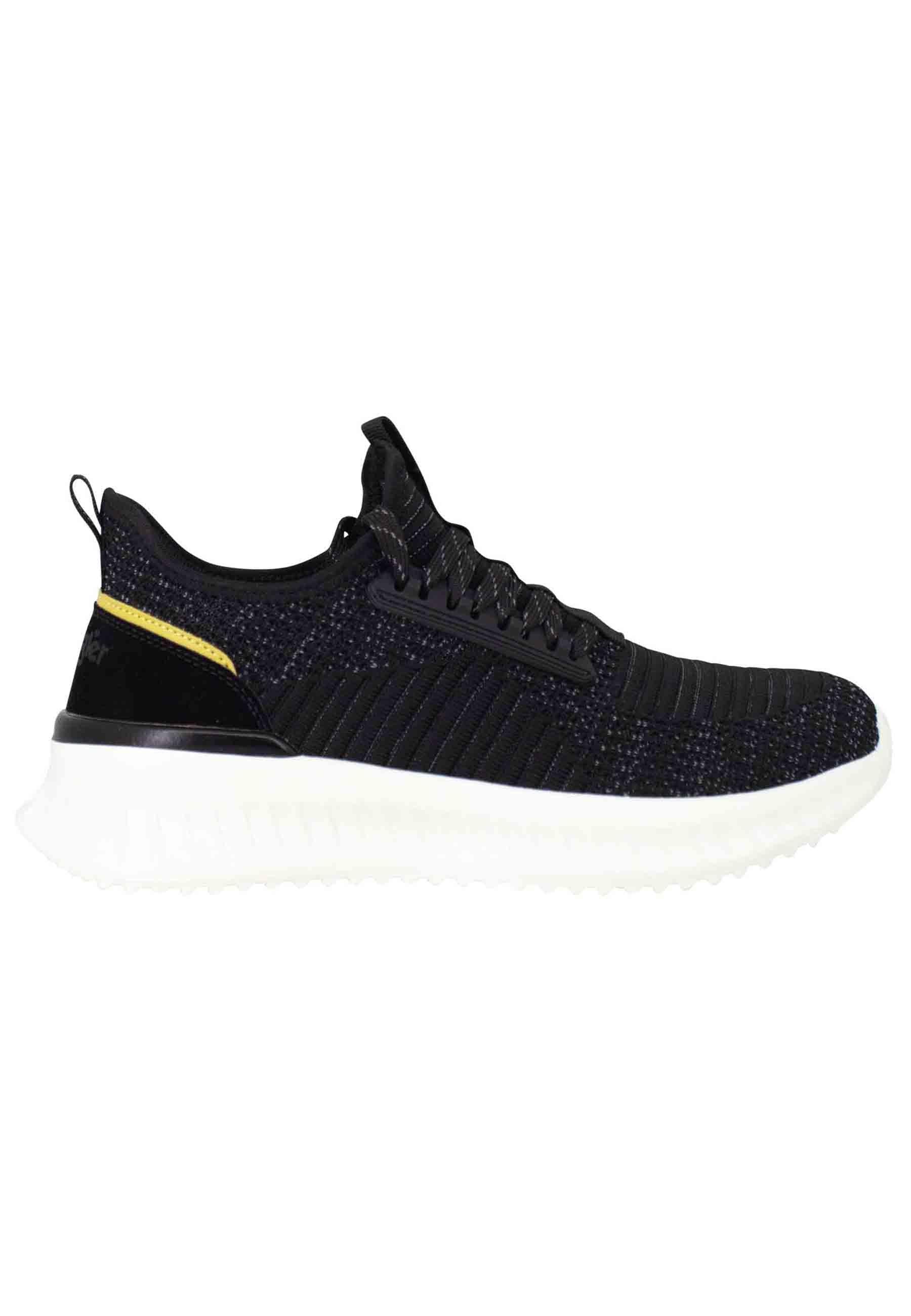 Sneakers uomo Star in tessuto elastico nero con suola alta in gomma WM31100A 062 Wrangler 