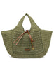 Tote bag Nefeli in rafia verde con cordoncino Donna BS11953 COMM STR-CRCH 11730