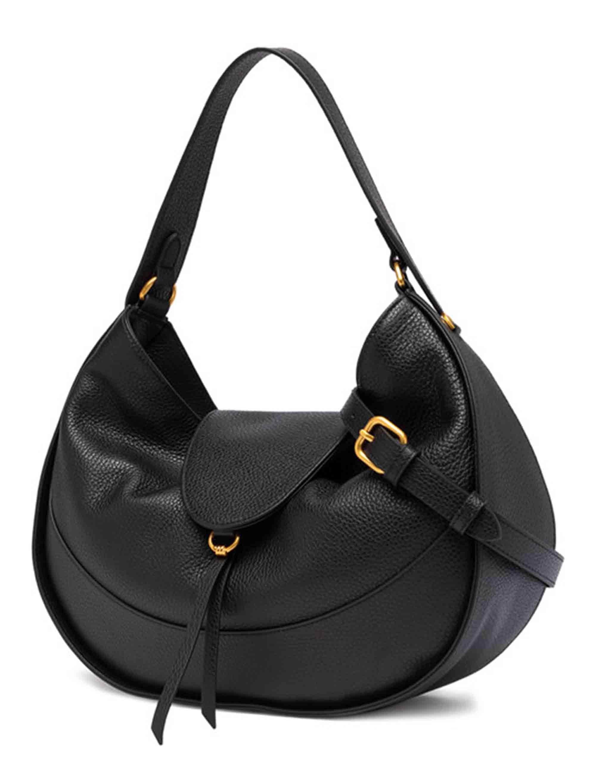 Borse donna Edith a spalla in pelle nera con tracolla BS11361 001 GRN Gianni Chiarini 