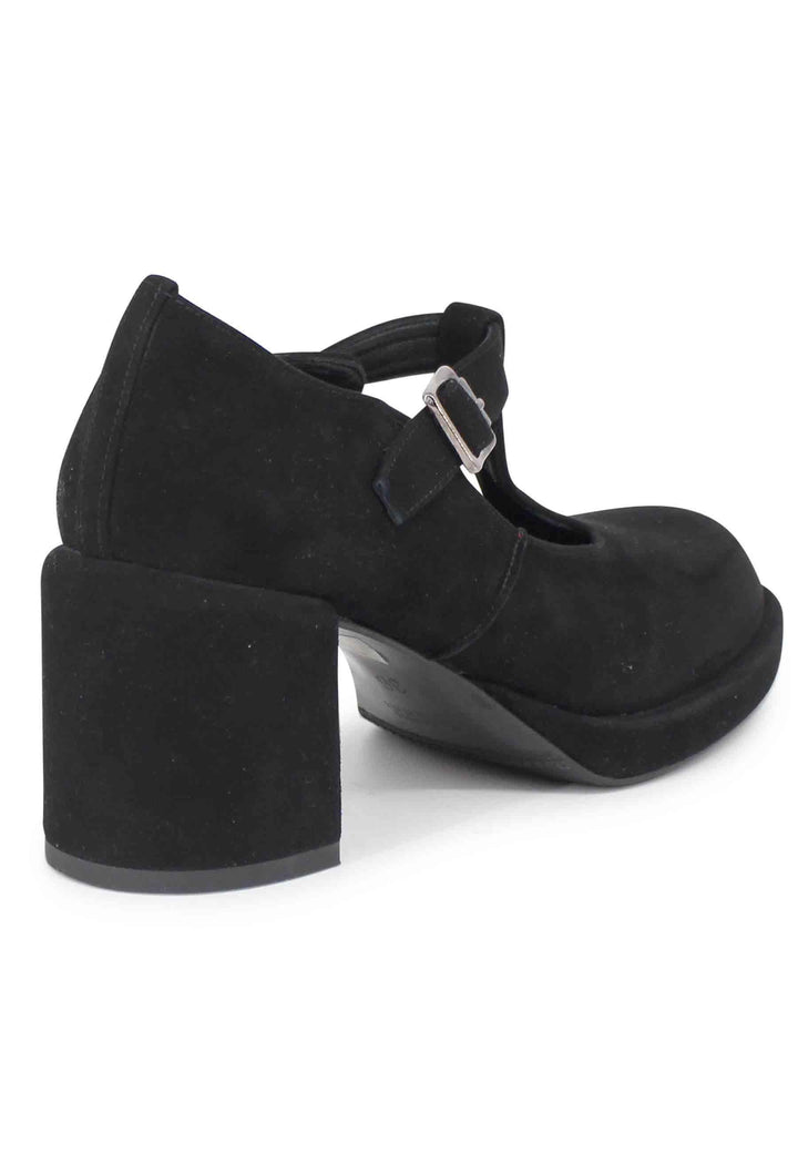 Decollete donna in camoscio nero con tacco e plateau SP769 001 Spatarella 