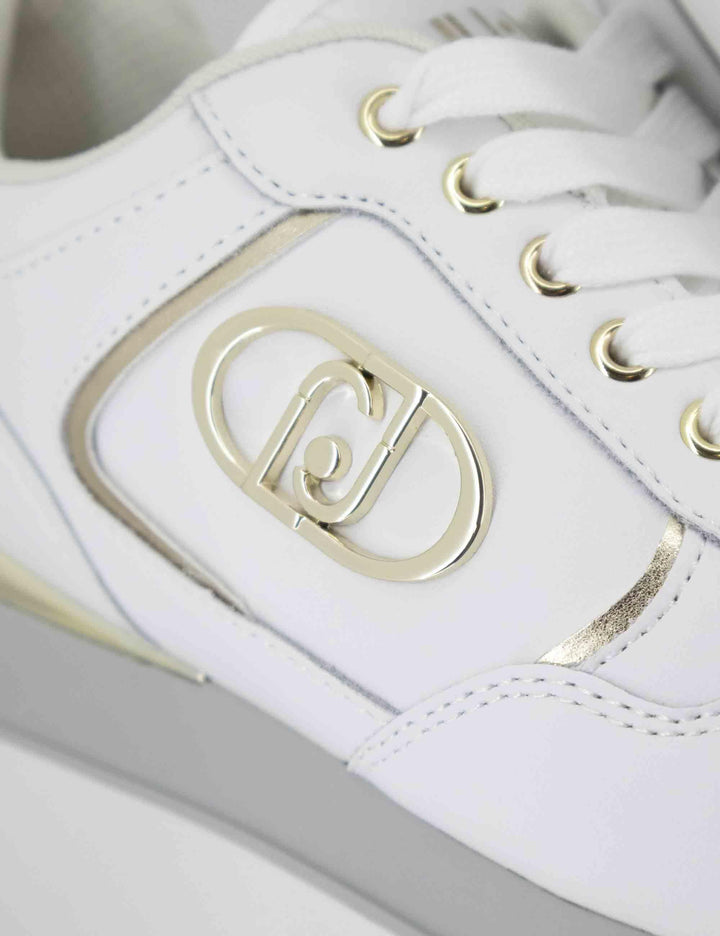 Sneakers Maxi Wonder Plus 01 in pelle bianca con zeppa alta in gomma BF5011P010201111 White Liu-Jo 