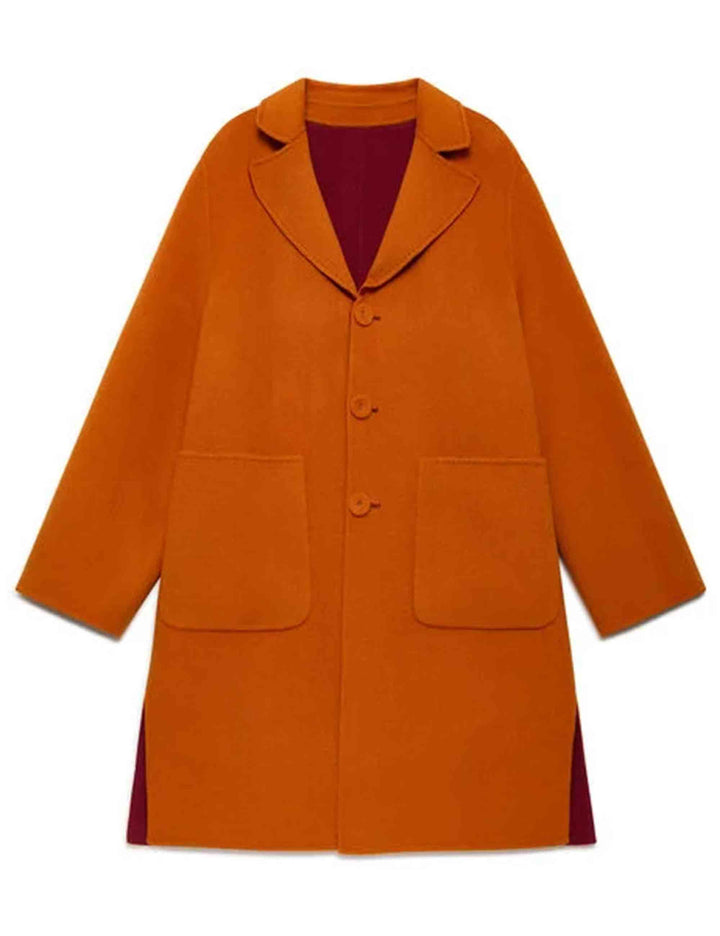 Cappotti donna reversibili Double Wool in lana arancio e fuxia JB539020276 31B33 Maliparmi 