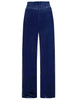 Pantaloni Fluid Velvet in velluto e seta blu Donna JH803561026 80062