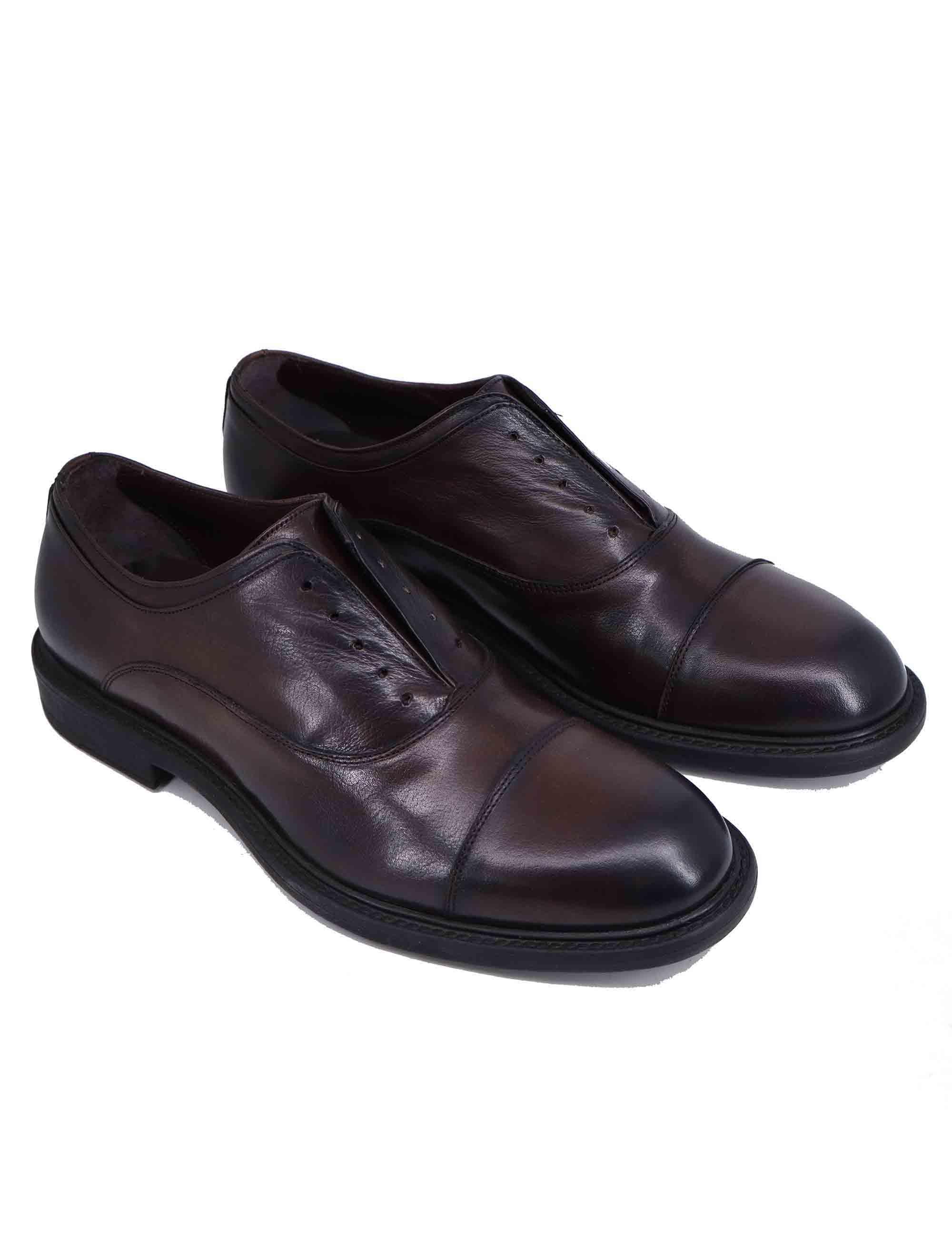 Stringate uomo in pelle marrone con suola in gomma SPU2651 014 Spatarella 