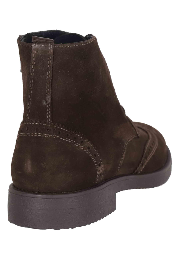 Stivaletti uomo in camoscio testa di moro con impunture e suola in para 22741-W-U46 013 Antica Cuoieria 