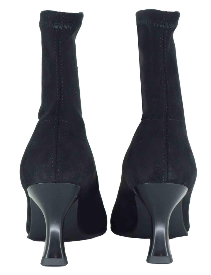 Stivaletti donna in tessuto elasticizzato nero con tacco alto e punta a punta 78042-AE 05 Miss Elastic 
