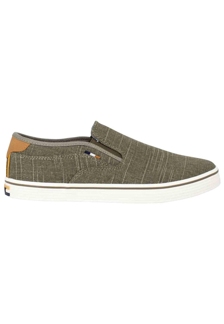 Mocassini uomo Calypso Slip On in tessuto verde con suola in gomma WM31031A 020 Wrangler 
