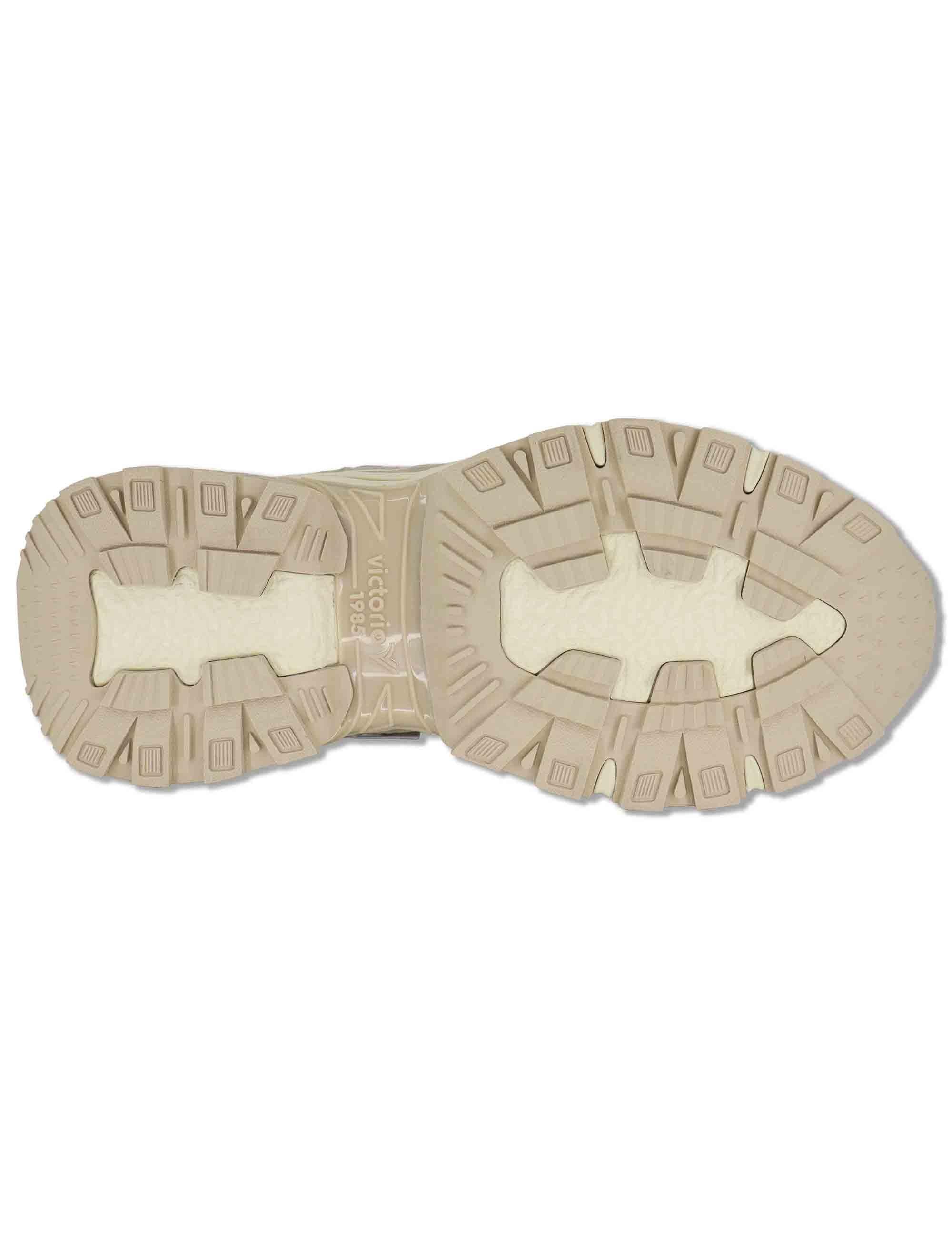 Sneakers donna Mythos in pelle e tessuto beige con suola alta e sportiva 8809104 80_Beige Victoria 