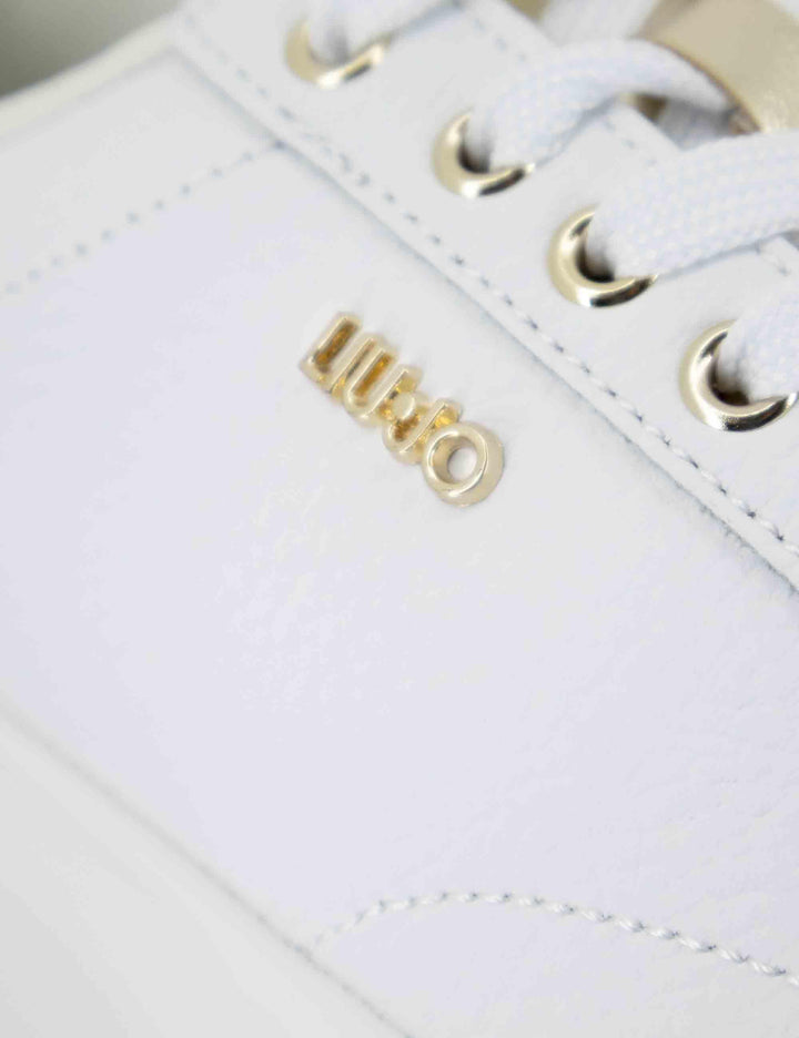 Sneakers donna Babol 01 in pelle bianca e oro con suola alta 5 cm BF5059PX748S1052 WHITE/L. GOLD Liu-Jo 