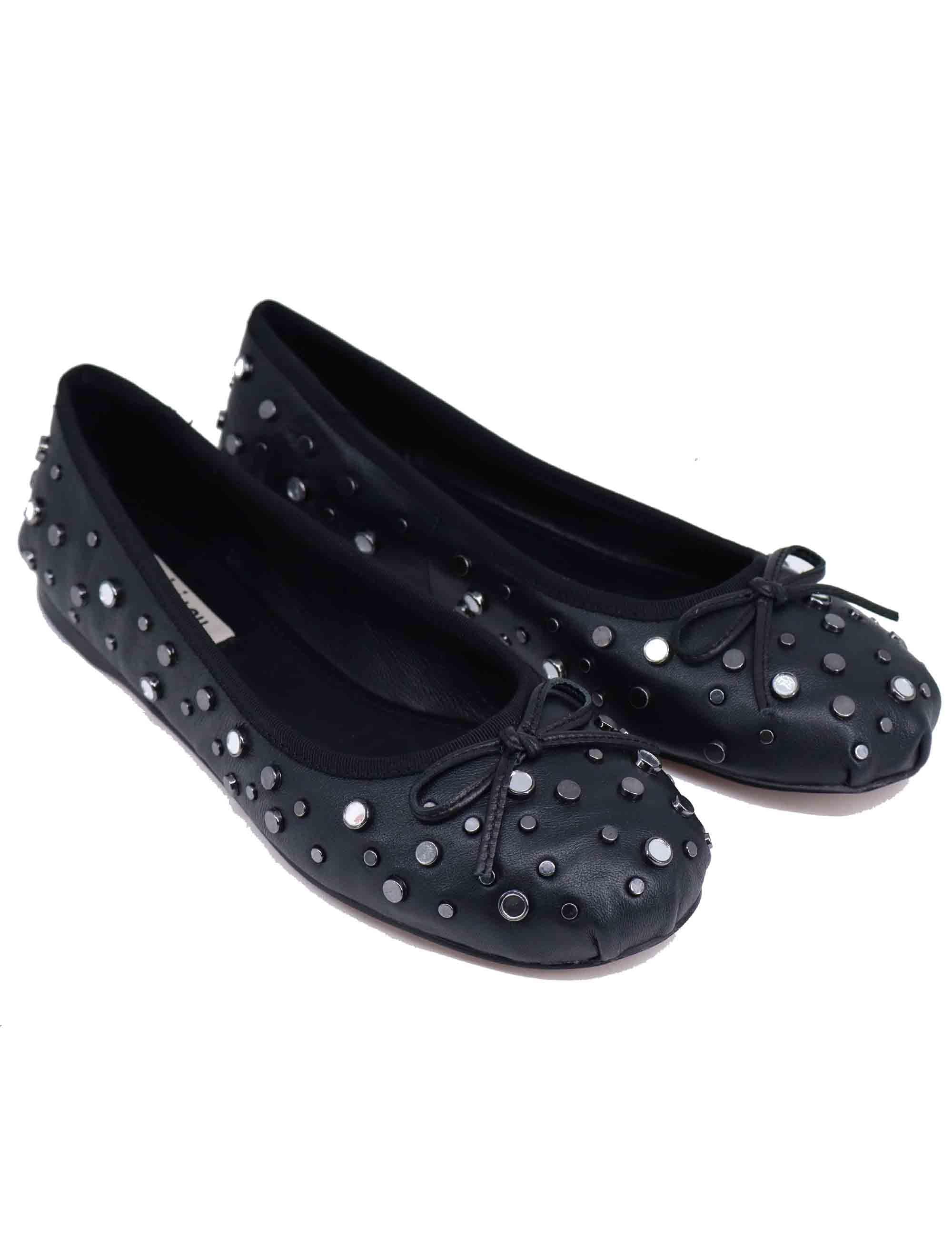 Ballerine Donna Bibi Lou 820Z10FS 03: Pelle Nera e Borchie