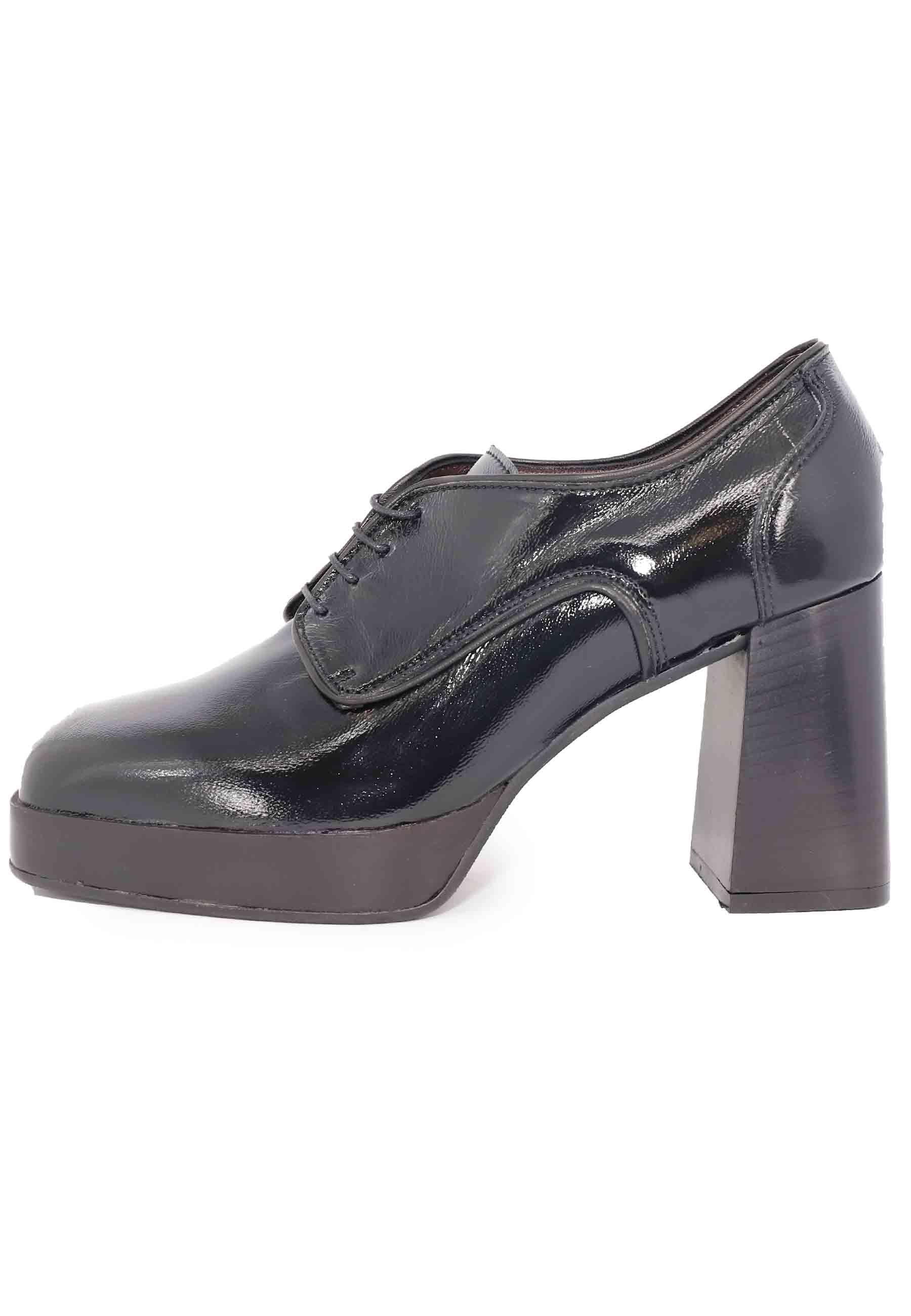 Stringate donna in vernice nera con tacco alto e plateau AL1700 4 L'Arianna 