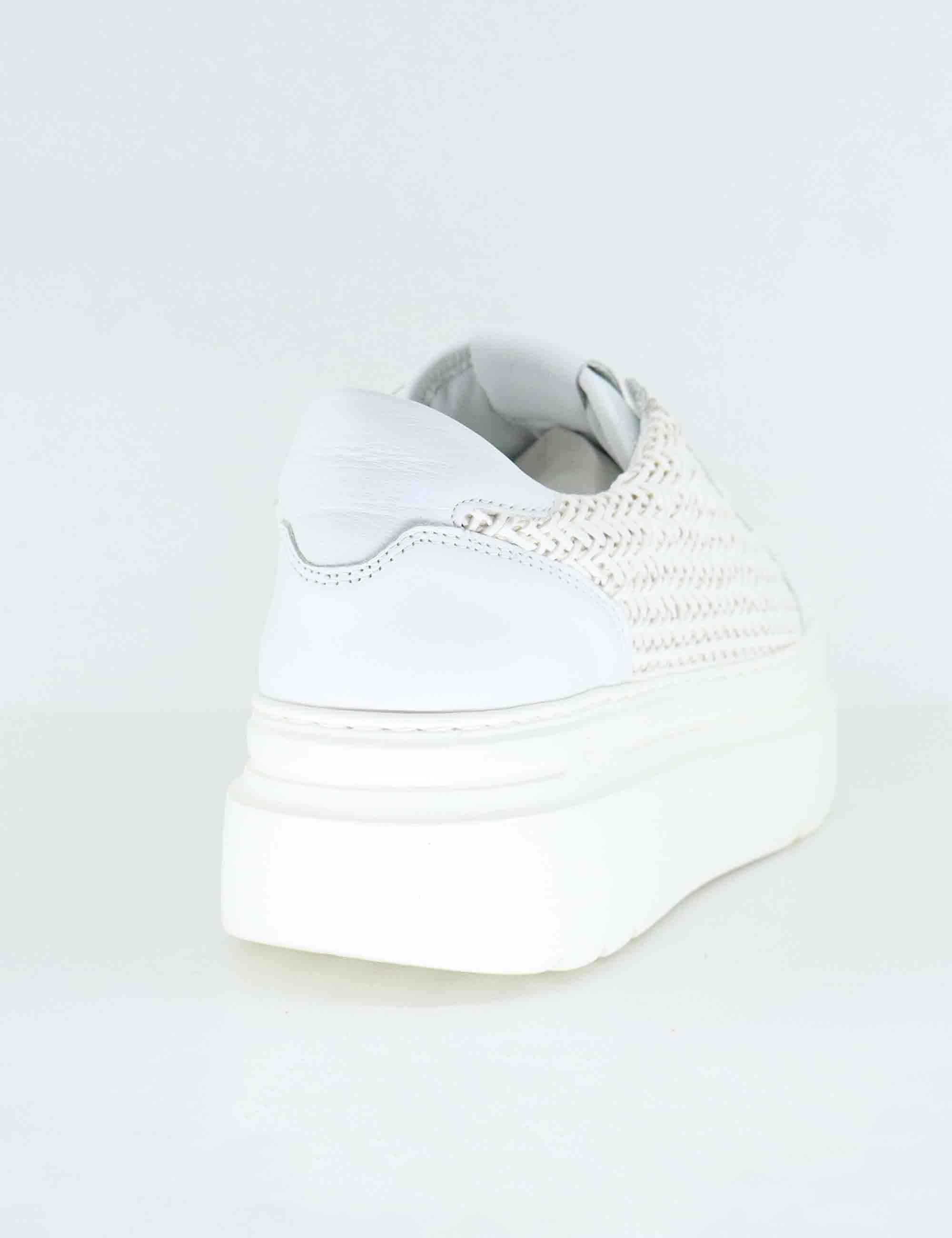 Sneakers donna in pelle intrecciata bianca ARIAG 50A Gio + 