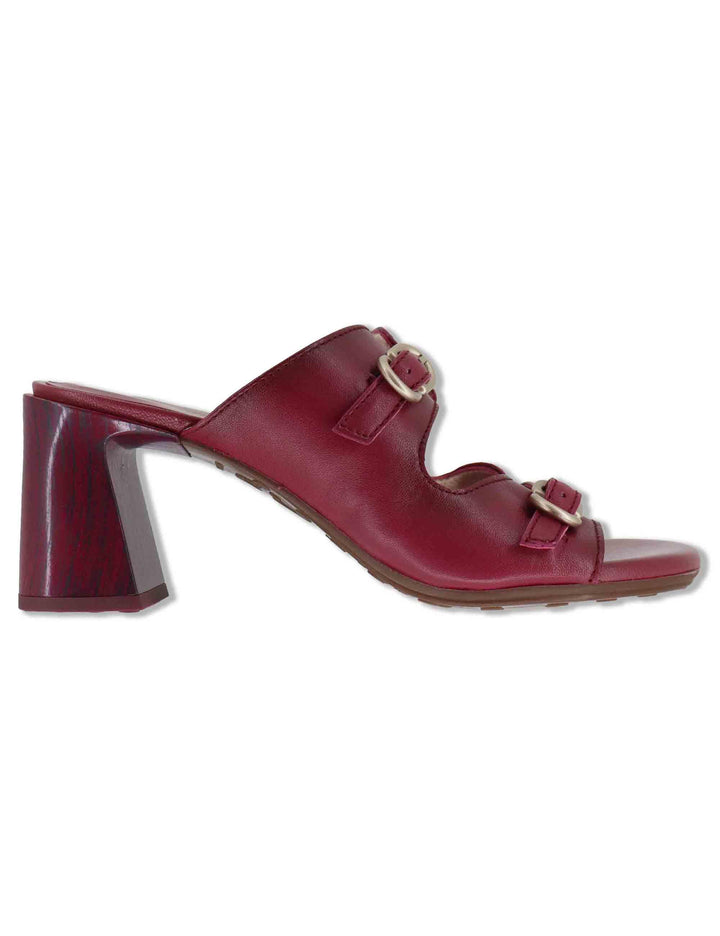 Sandali donna in pelle bordeaux con doppia fascia e tacco alto HV264803 CEREZA Hispanitas 