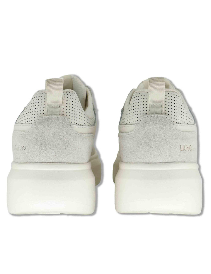 Sneakers uomo in pelle e tessuto off white con suola alta in gomma BIG 05 MILK Liu-Jo 