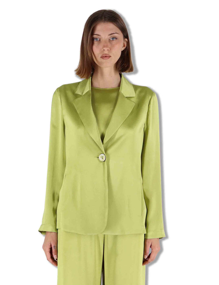 Giacche donna Shiny in cady verde monopetto JD648250631 60109 Maliparmi 