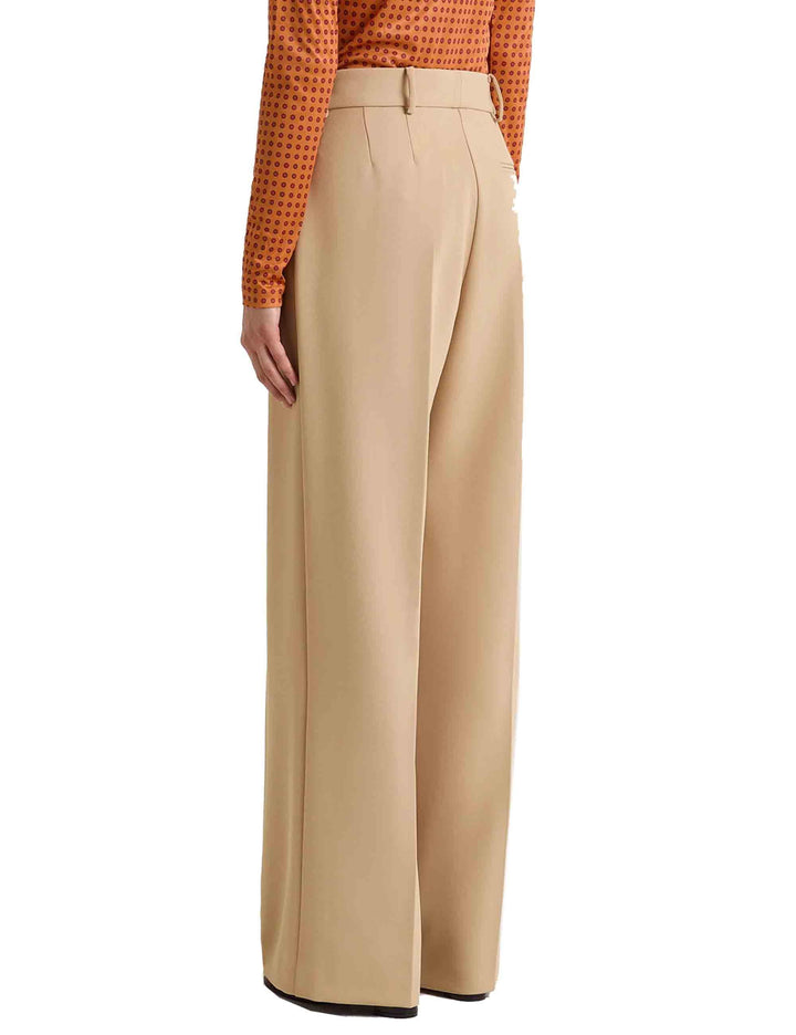 Pantaloni donna Cady in tessuto taupe con gamba larga JH803750658 11003 Maliparmi 
