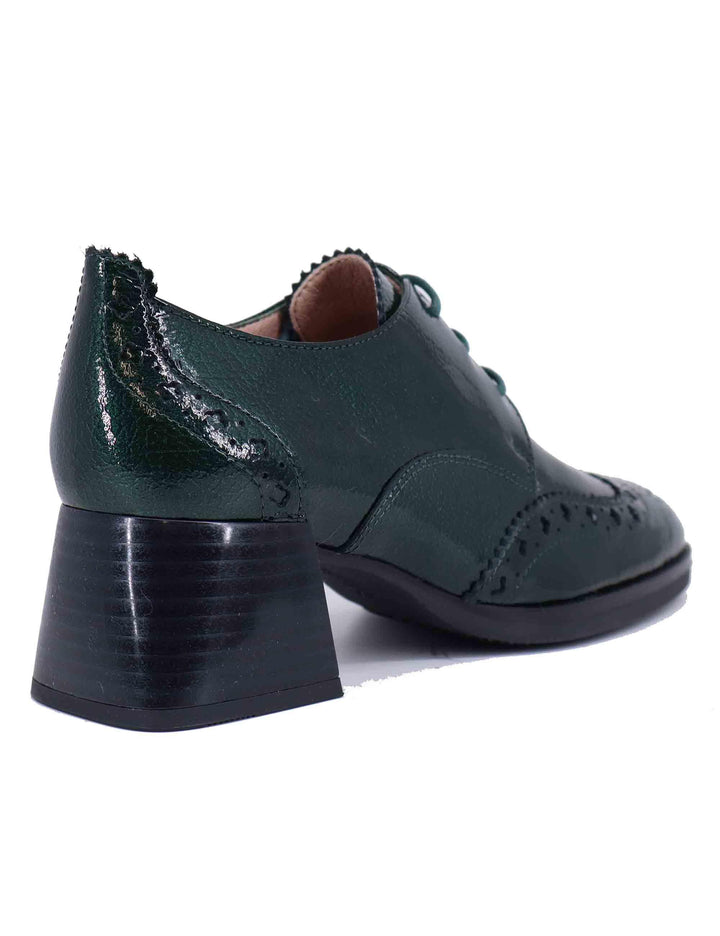 Stringate donna in pelle verde con impunture HI243579 C002 Hispanitas 