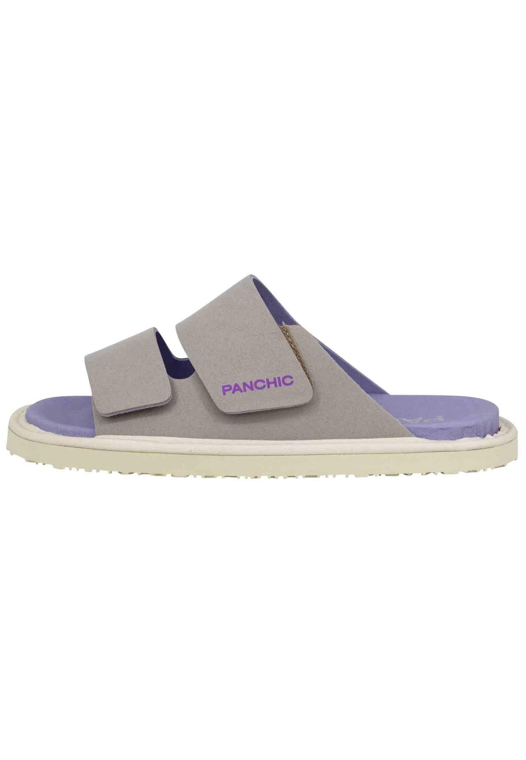 Sandali donna a doppia fascia in tessuto grigio fondo gomma 0009V001 P65 W003G Panchic 
