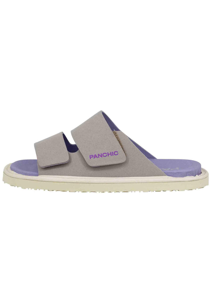 Sandali donna a doppia fascia in tessuto grigio fondo gomma 0009V001 P65 W003G Panchic 