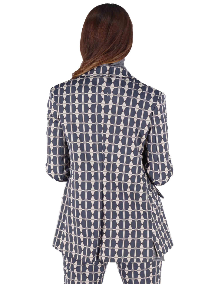 Giacche donna Geometric Jacquard in tessuto grigio a fantasia JD647860168 A2170 Maliparmi 