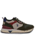 Men's sneakers in green fabric with high sole
