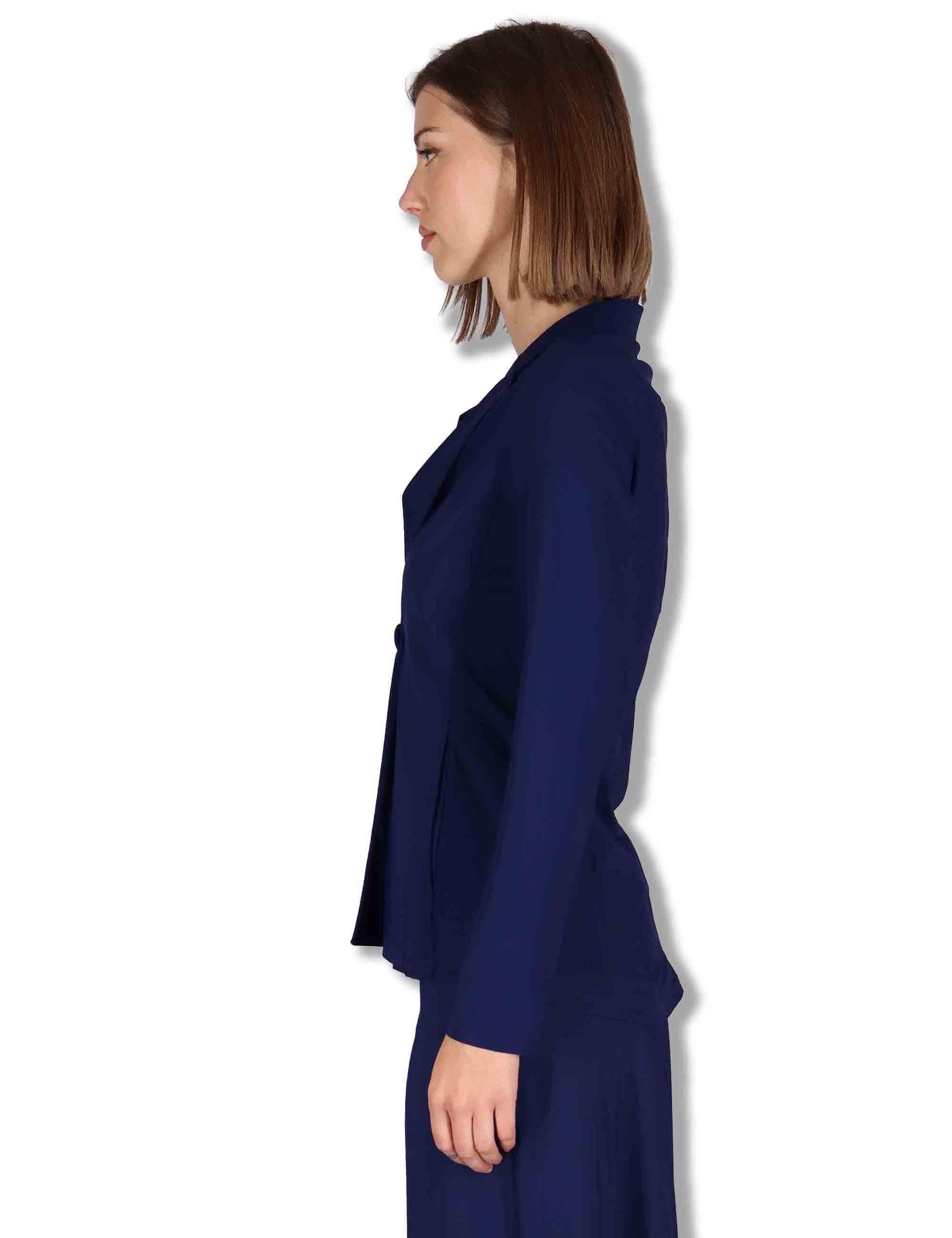 Giacche donna Soft in jersey blu monocolore JD646570210 80043 Maliparmi 