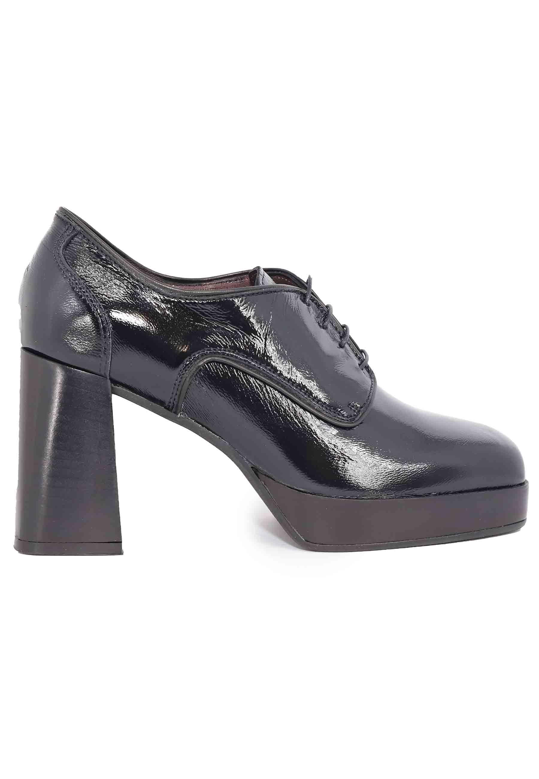 Stringate donna in vernice nera con tacco alto e plateau AL1700 4 L'Arianna 