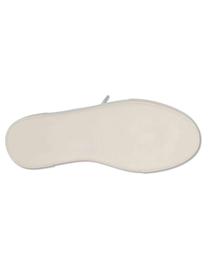 Sneakers donna in pelle bianca con linguetta arricciata e laccio in tulle SP60030 100 Spatarella 