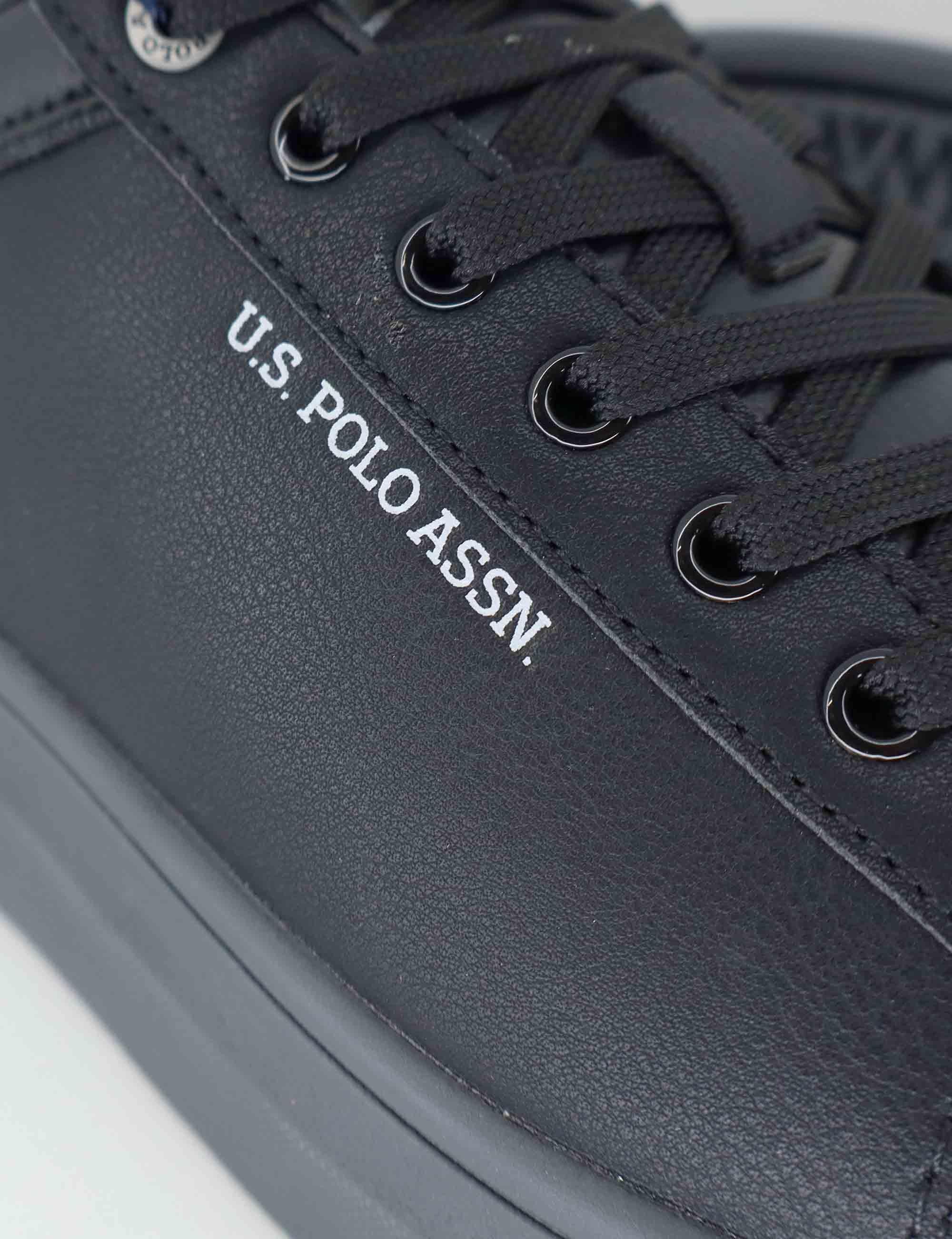 Sneakers uomo in tessuto nero con logo laterale e suola alta CODY013 BLK-LGR02 U.S. Polo Assn. 