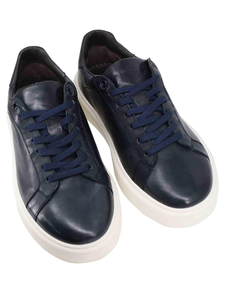 Sneakers uomo in pelle blu con suola alta ulta light SP4050 002 Spatarella 