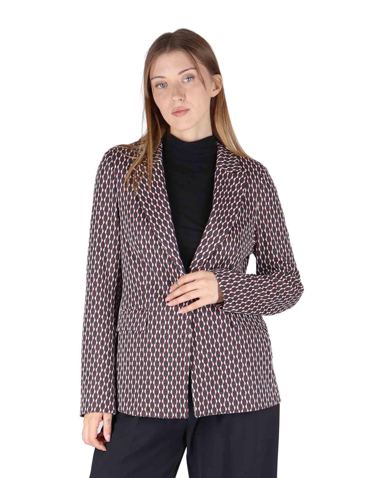 Giacche donna in jersey grigio monopetto un bottone JABGA0025-F1097 9205 Justmine 