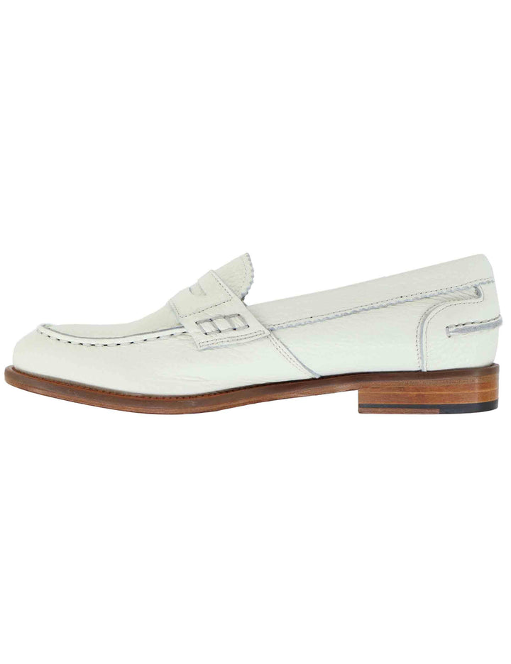 Mocassini donna in pelle bianca con suola in cuoio SPD306 003 Spatarella 