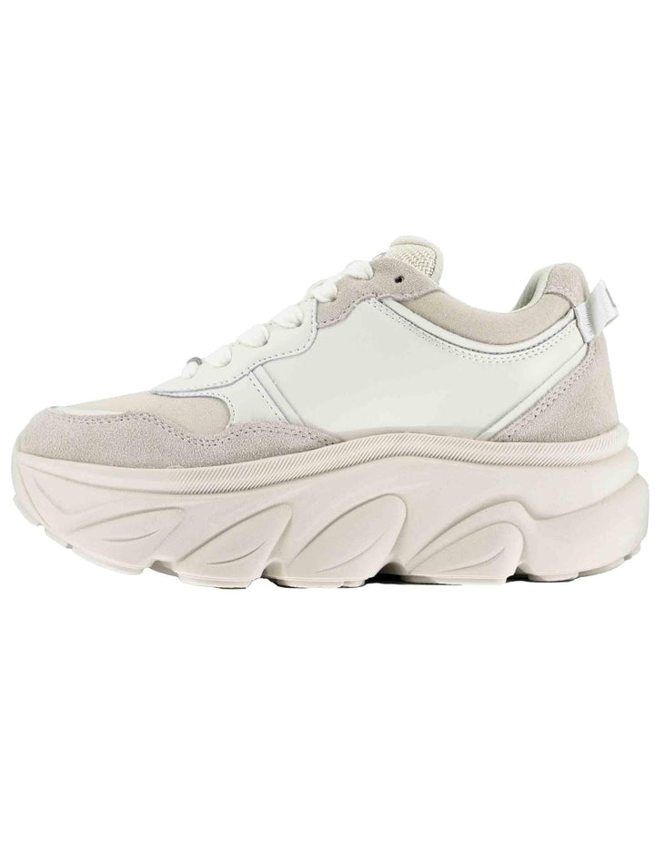 Sneakers donna Steffy 01 in pelle off white con suola alta in gomma 5 cm BF5061P0304S1400 Off White Liu-Jo 