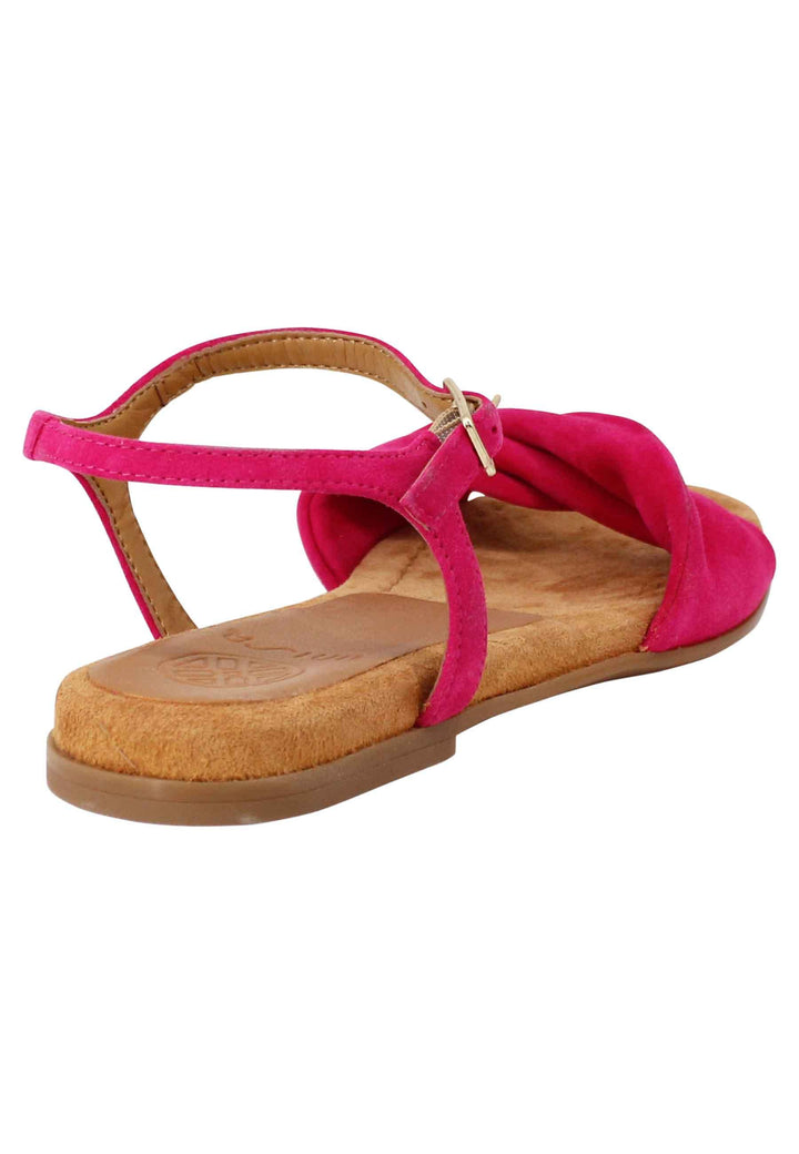 Sandali flat donna in camoscio fragola con cinturino e sottopiede imbottito CERIN KS FRAGOLA Unisa 