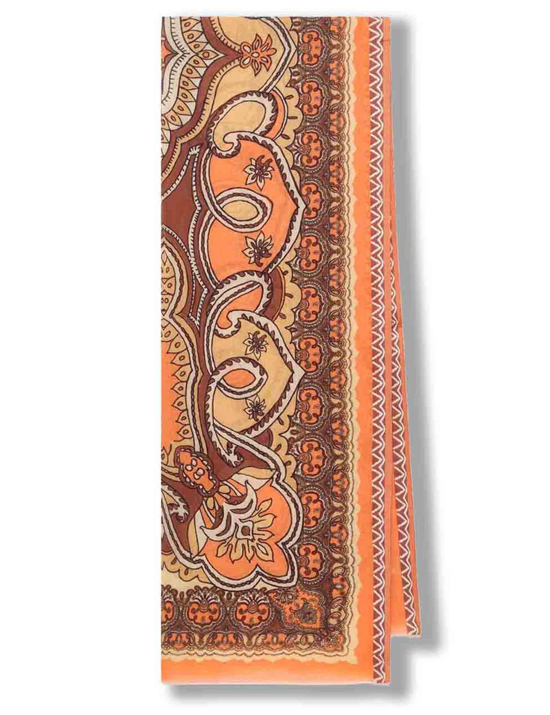 Foulard donna Collection Print in puro cotone arancione a fantasia IB034210216 B3118 Maliparmi 