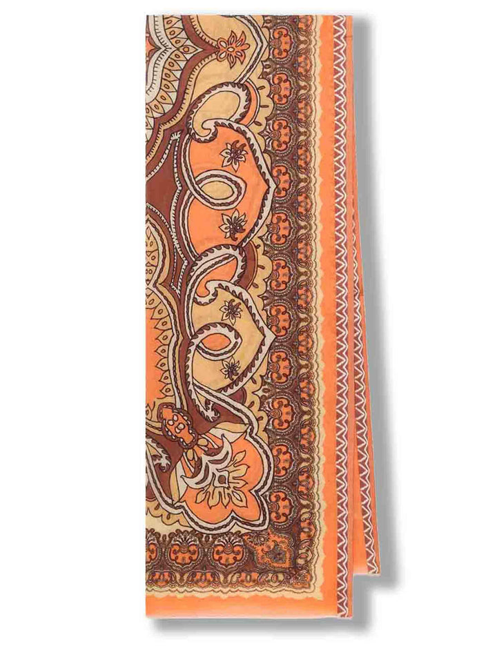 Foulard donna Collection Print in puro cotone arancione a fantasia IB034210216 B3118 Maliparmi 