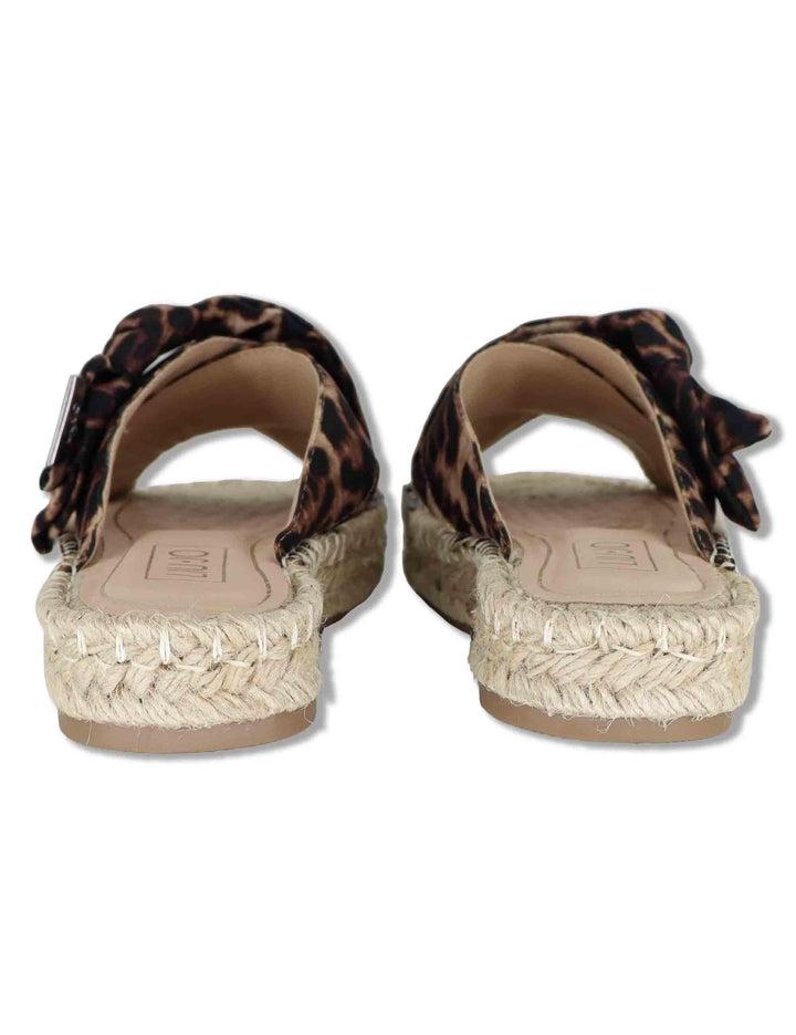 Sandali donna espadrillas in tessuto animalier con incrocio e fiocco PAROS 03 LEOPARD Liu-Jo 