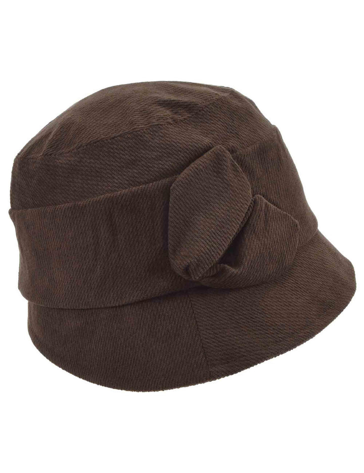 Cappelli donna in velluto testa di moro con fiore cucito 019727-00000 80 Seeberger Est 1890 