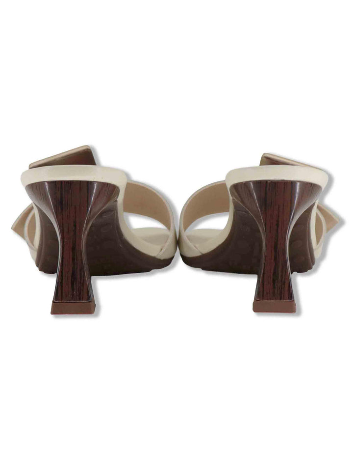 Sandali donna in pelle off white con fibbia brunita e tacco alto BHV264853 BUTTER Hispanitas 