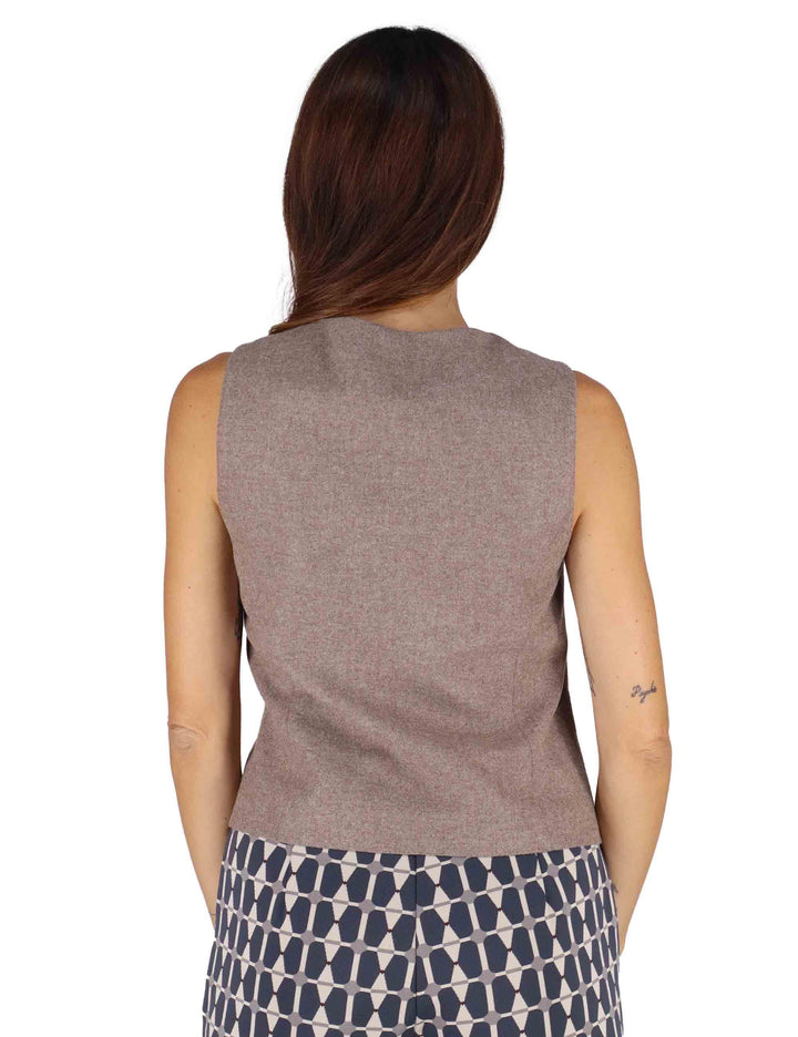 Gilet donna Tailored in Wool in lana taupe JE112420294 11003 Maliparmi 