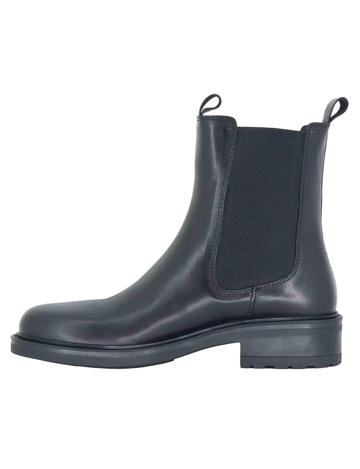 Stivaletti donna in pelle nera con elastici laterali e tacco basso SP56209 001 Spatarella 